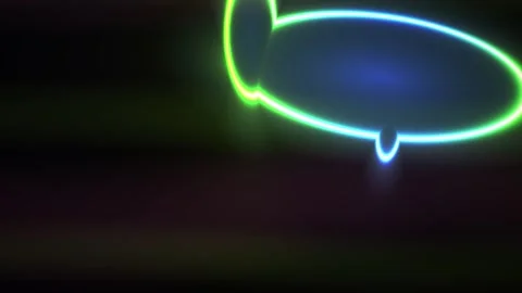 Neon Blimp Silhouette Against Dark Background. Stock Footage 337480605