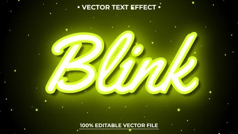 Neon Blink Light Text Effect Editable Retro and Glowing Text Style 库存插图
