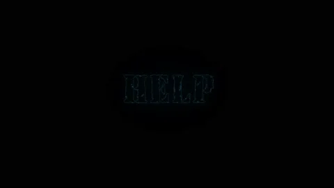 Neon blinking text, energy text. Glowing animation. Help, flasher text. Help Stock Footage 182519886