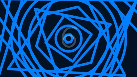 Neon blue abstract geometry pattern with glowing number nine design on dark.. Stock Footage 342206919