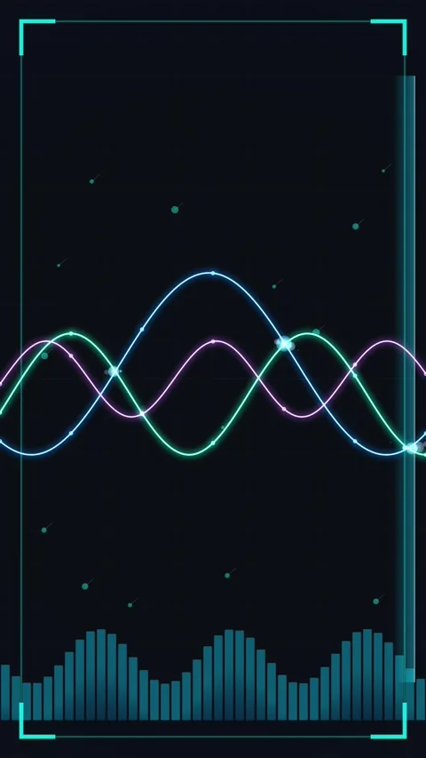 Neon blue abstract sound frequency equalizer wave signal background technol.. Stock-Footage 344935235