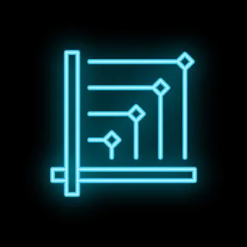 Neon blue algorithm icon representing machine learning process Stock Illustration