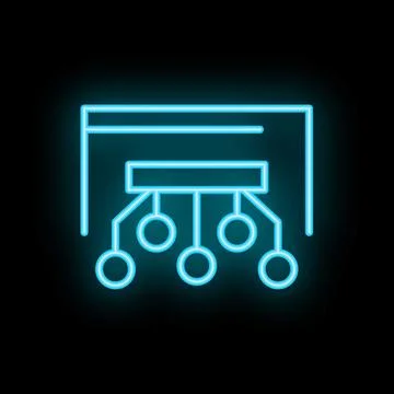 Neon blue algorithm structure showing machine learning process イラスト素材