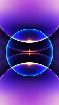 Neon blue and deep violet abstract background with a central glowing sphere.. 스톡 일러스트