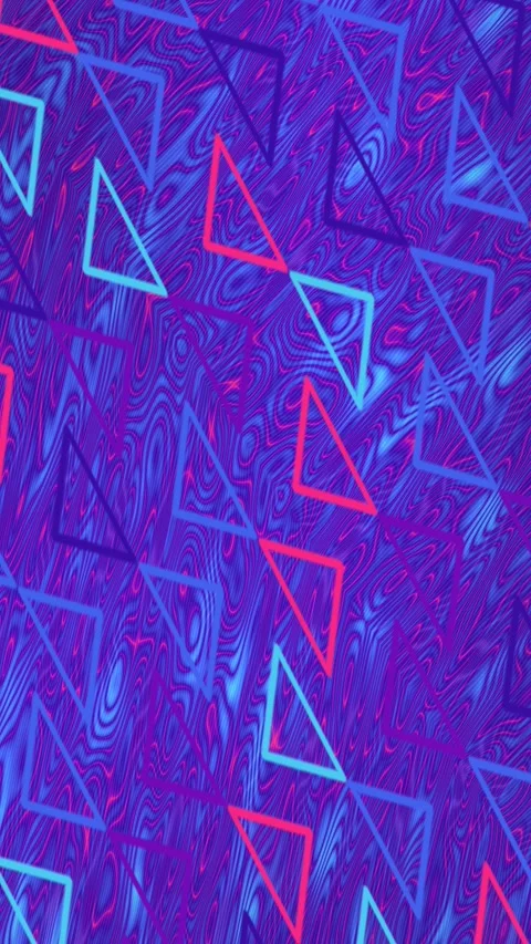 Neon Blue and Pink Triangle Abstract Motion Background with Dynamic Geometric Stock Footage 342912887