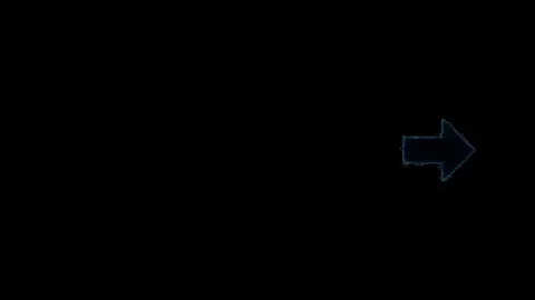 Neon blue arrow animation glowing through dark space with energetic electri.. Stock Footage 333032413