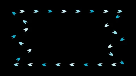 Neon blue arrow border motion graphics on black background looping seamless.. Stock Footage 348201594