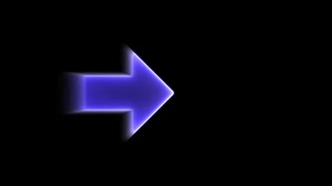 Neon blue arrow shape pointing right with light glow moving on black backgr.. Stock Footage 336476044