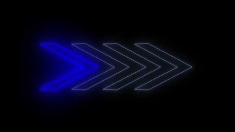 Neon blue arrows forward animation for digital interface and design. Bright.. Stock Footage 313429739