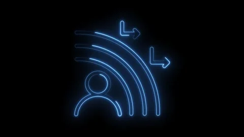 Neon blue aura shield protecting a person from external influences concept .. Stock Footage 345997636