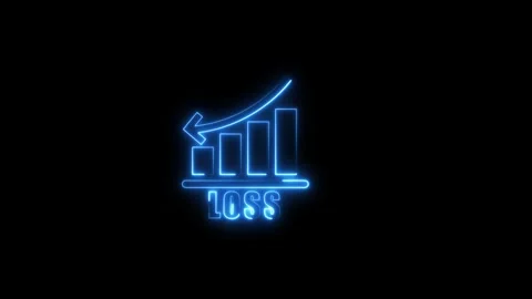 Neon blue bar graph with ascending line showing growth and progress in a da.. 库存影片 342698859