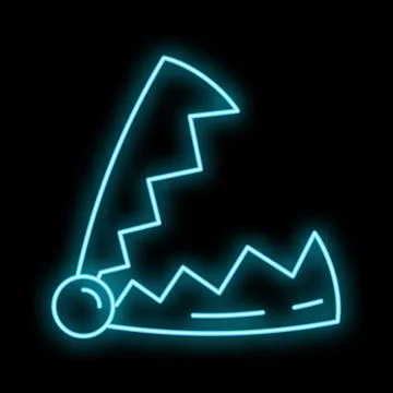 Neon blue bear trap icon symbolizing danger Stock Illustration