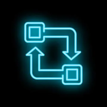 Neon blue blockchain technology transferring data securely Stock Illustration