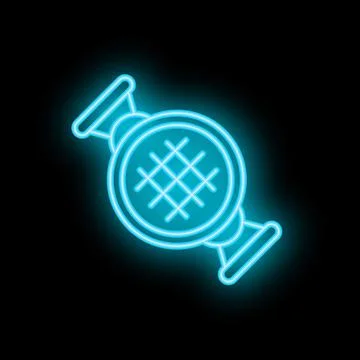 Neon blue candy icon glowing against black background イラスト素材