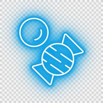 Neon blue candy icon Stock Illustration