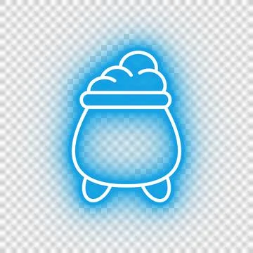 Neon blue cauldron icon Stock Illustration