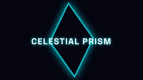 Neon blue celestial prism for futuristic technology and sci-fi display Vídeos de archivo 337656341