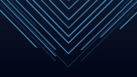 Neon blue chevron lines pattern pointing down, dark navy interface element .. Stock Footage 347625811