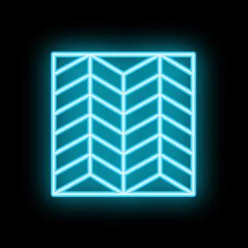 Neon blue chevron zig zag pattern glowing on black background Illustrazione stock