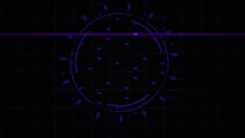 Neon blue circular graphic design elements. Stock Footage 340035844