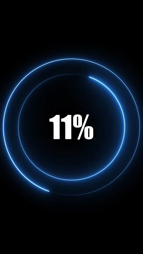 Neon blue circular loading progress indicator. Futuristic glowing ring UI s.. Vídeos de archivo 344861417