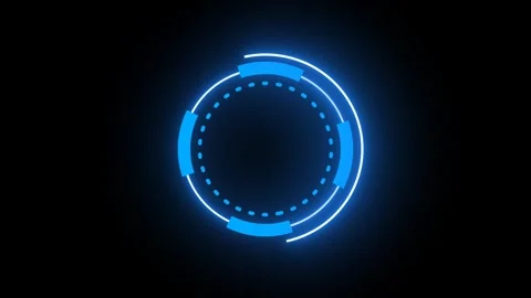 Neon Blue Circular Motion Animation Video stock 317248242