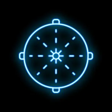 Neon blue clock shining in the dark Stock Illustration