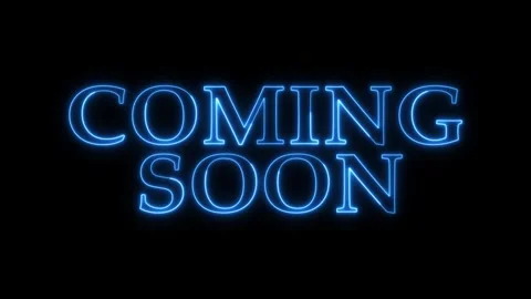 Neon blue coming soon text sign animation on black background loop. Stock-Footage 337521895