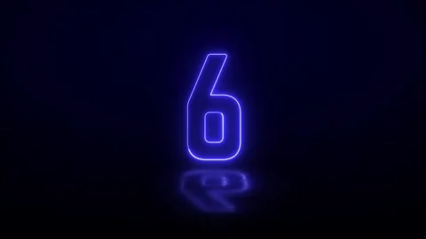 Neon Blue Countdown from 10 to 0 with Reflection Stock Footage 311716959