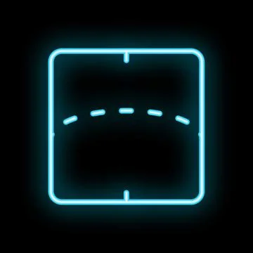 Neon blue crop tool interface symbol on black background 스톡 일러스트