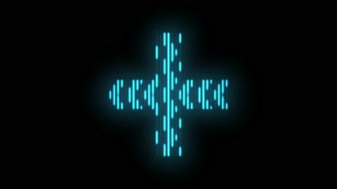 Neon blue cross shape Stock Footage 199107843