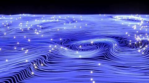 Neon blue curve lines led glow lights bg able to loop endless Stock Footage 319461332