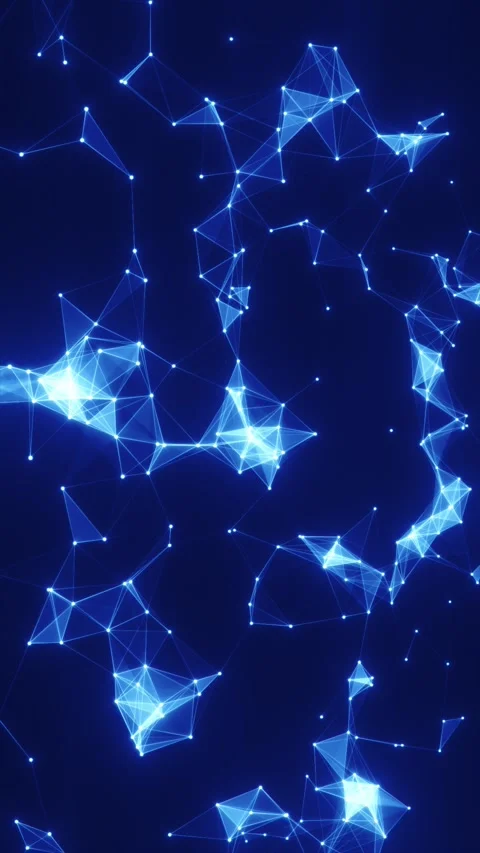 Neon Blue Data Network Stock Footage 312818394