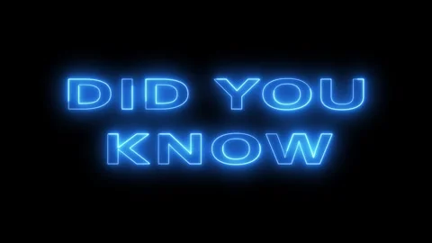 Neon blue did you know text flickering. Video stock 332089697