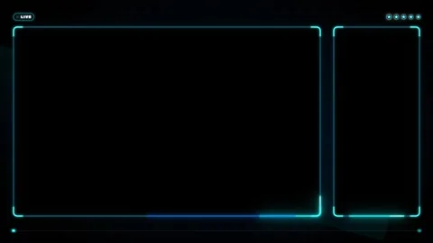 Neon blue digital interface frame with live indicator and progress bar for .. 動画素材 335826696