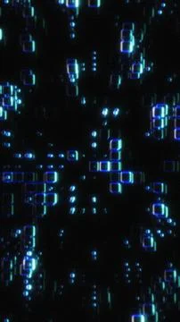 Neon Blue Digital Pixel Grid Abstract Technology Background Stock Illustration