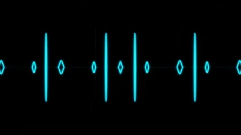 Neon Blue Digital Pulse and Sound Wave Loop Stockbeeldmateriaal 337444829