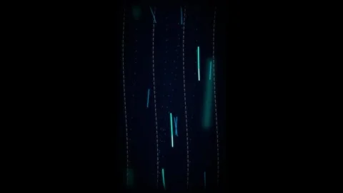 Neon blue digital rain abstract background: glowing data stream and cyberpu.. Stock Footage 337561619