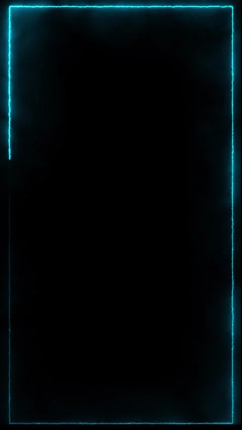 Neon blue electric glowing border frame. Video stock 331898406