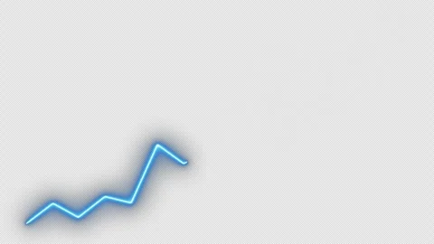 Neon blue experiences a rise from low to high for stock market illustration Stock Footage 303685394