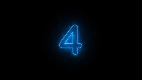 Neon blue fire energy countdown five to one for sport competition opener in.. Stock Footage 329145224
