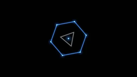 Neon Blue Geometric Loading Screen Loop Vídeos de archivo 342263406