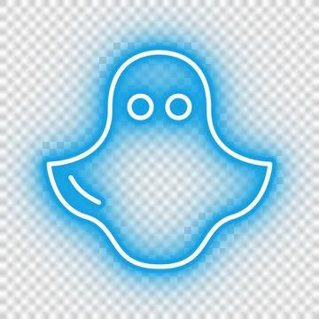 Neon blue ghost icon Stock Illustration