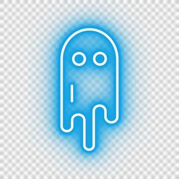 Neon blue ghost icon Stock Illustration