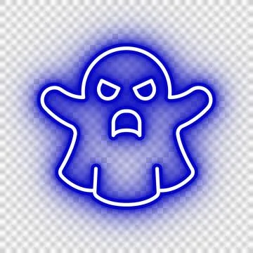 Neon blue ghost icon Stock Illustration