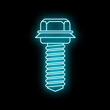 Neon blue glowing bolt icon vector illustration Stock Illustration