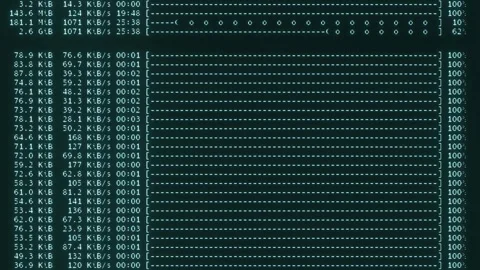 Neon blue glowing data transfer on black background Stock Footage 315236106