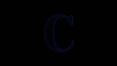 Neon Blue Glowing Double Line Letter C Animation Stock Footage 331730895