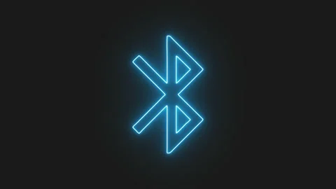 Neon Blue Glowing Line Bluetooth Icon Animation Stock Footage 197476610