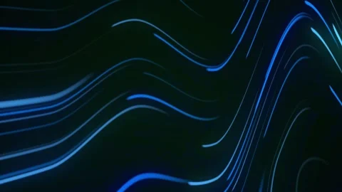 Neon blue glowing lines wavy abstract seamless vj loop background Stock Footage 284900882